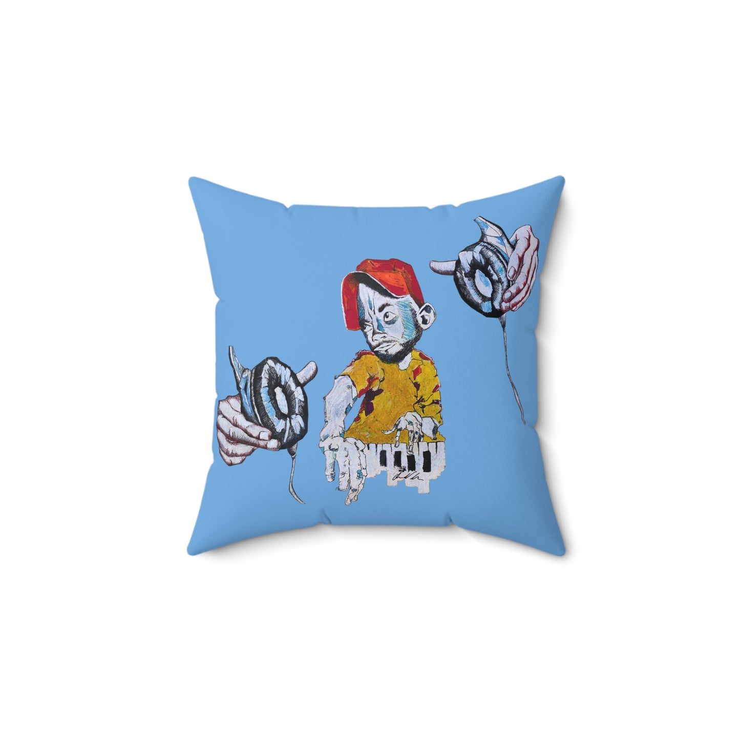 Hands of God Spun Polyester Square Pillow